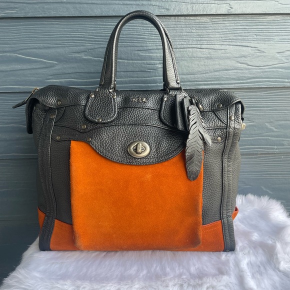Coach | Bags | Coach Rhyder 33 Limited Edition Black And Orange Suede ...